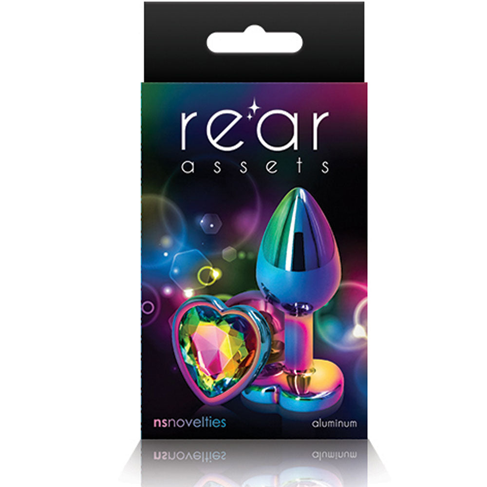 Rear Assets Small Butt Plug Heart - Iridescent