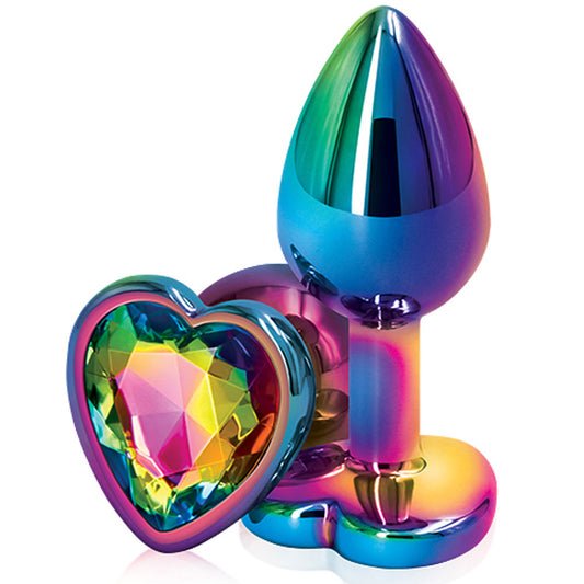 Rear Assets Small Butt Plug Heart - Iridescent