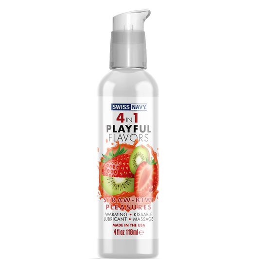 Swiss Navy 4 in 1 Flavors Strawberry Kiwi 4oz