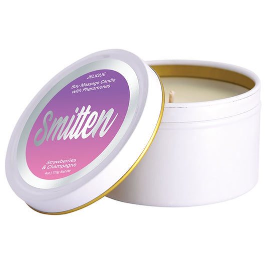 Pheromone Massage Candle Smitten Strawberry 4oz