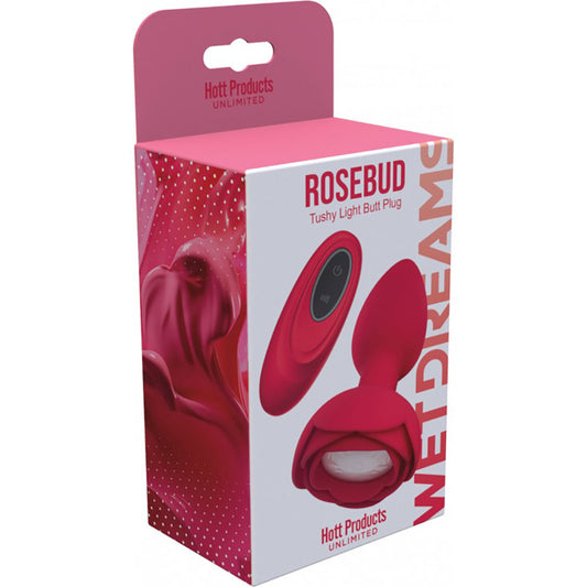 Rosebud Light Up Vibrating Plug w/ Remote
