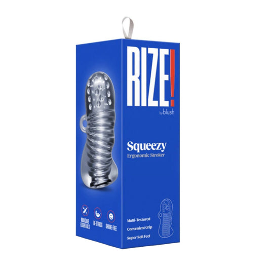 Rize Squeezy Ergonomic Textured Stroker Clear