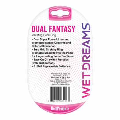 Wet Dreams Dual Fantasy Vibrating Cock Ring