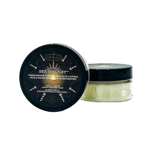 Kama Sutra Sex Magnet Pheromone Massage Candle Vanilla Amber 1.7oz