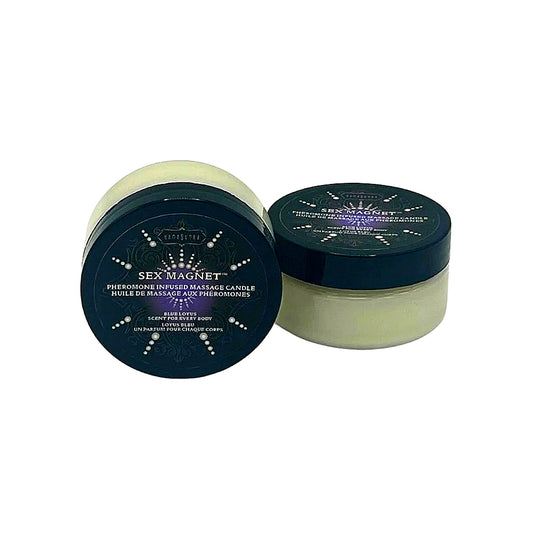 Kama Sutra Sex Magnet Pheromone Massage Candle Blue Lotus 1.7oz