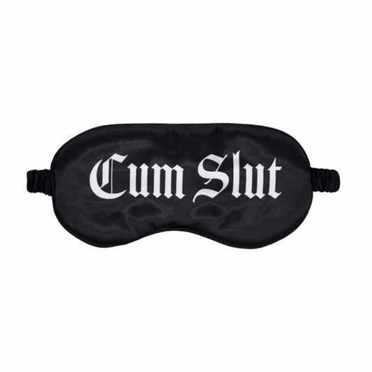Ouch! Cum Slut Printed Satin Mask Black