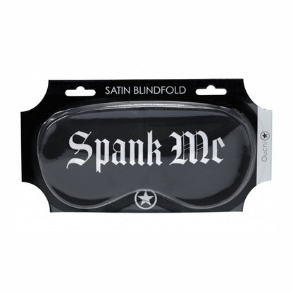 Ouch! Spank Me Printed Satin Mask Black