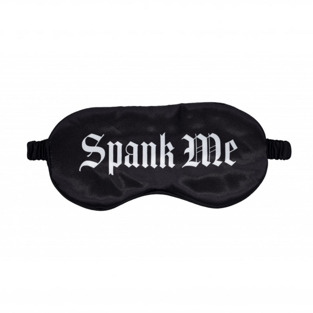 Ouch! Spank Me Printed Satin Mask Black