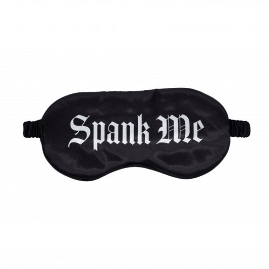 Ouch! Spank Me Printed Satin Mask Black