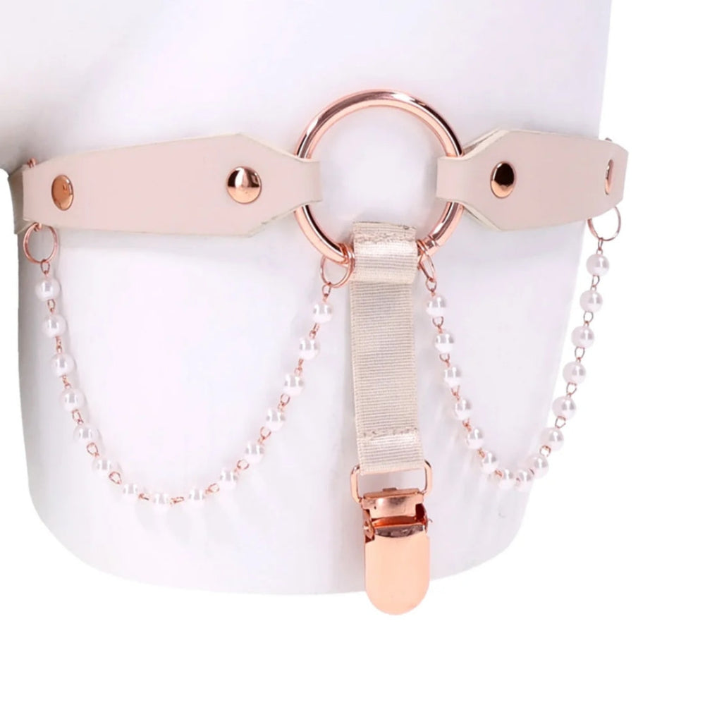 Sex & Mischief Peaches 'n Creame Pearl Garters