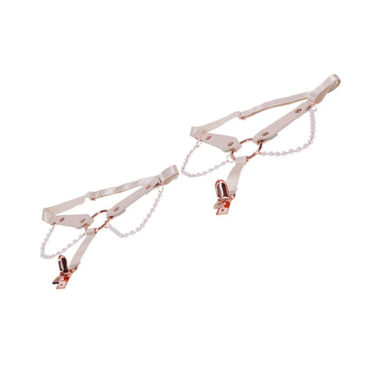 Sex & Mischief Peaches 'n Creame Pearl Garters