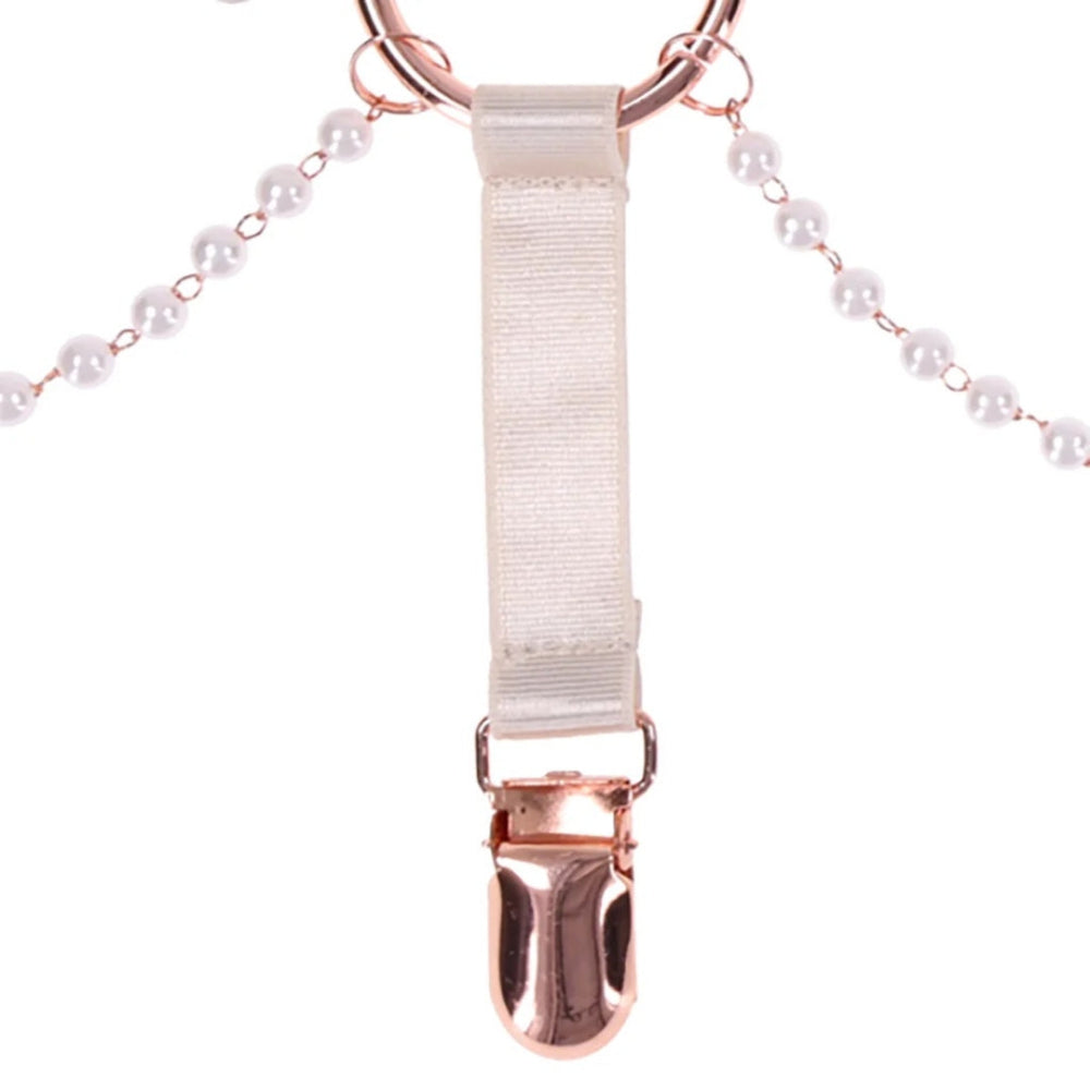 Sex & Mischief Peaches 'n Creame Pearl Garters