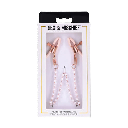 Sex & Mischief Peaches 'n Creame Pearl Nipple Clamps