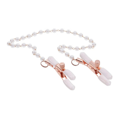 Sex & Mischief Peaches 'n Creame Pearl Nipple Clamps