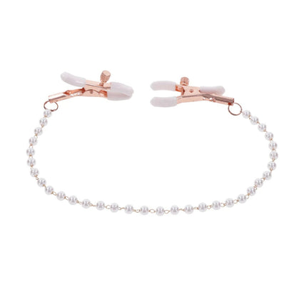 Sex & Mischief Peaches 'n Creame Pearl Nipple Clamps