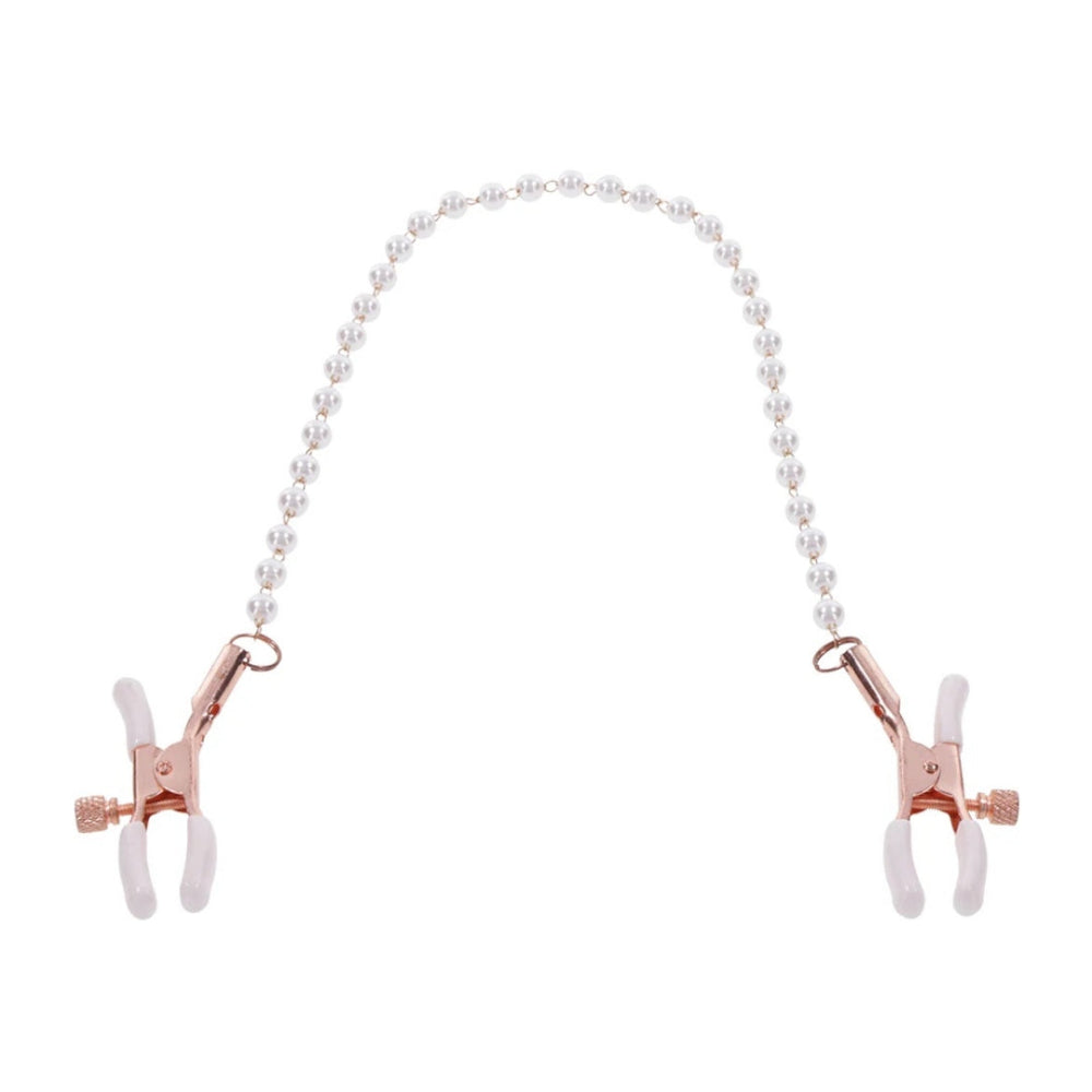 Sex & Mischief Peaches 'n Creame Pearl Nipple Clamps