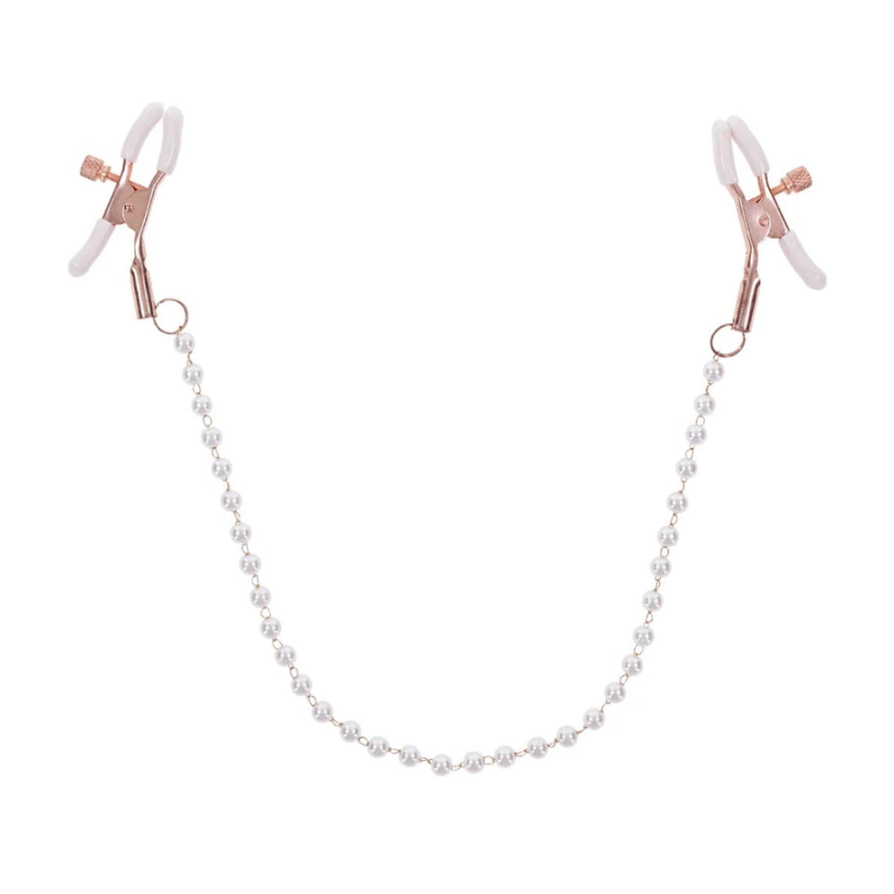 Sex & Mischief Peaches 'n Creame Pearl Nipple Clamps