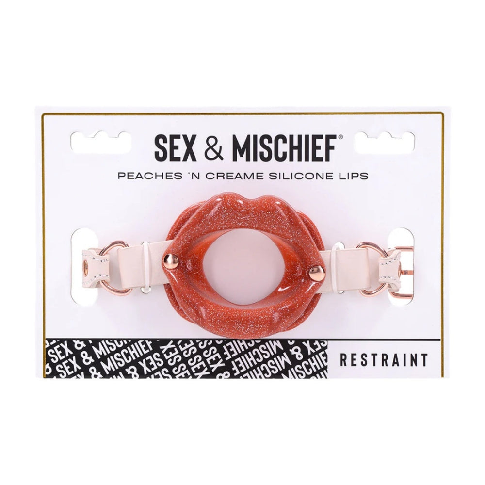 Sex & Mischief Peaches 'n Creame Silicone Lips Gag