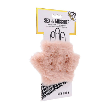 Sex & Mischief Peaches 'n Creame Spiked Sensory Fur Glove