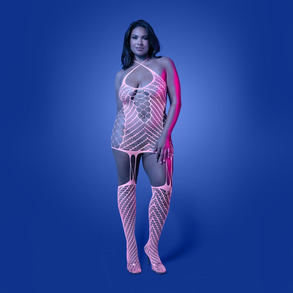 Glow - Metamorphic Halter Net Dress Queen