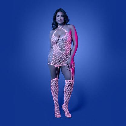Glow - Metamorphic Halter Net Dress Queen
