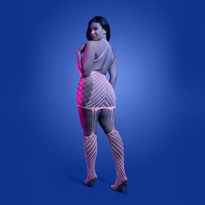 Glow - Metamorphic Halter Net Dress Queen