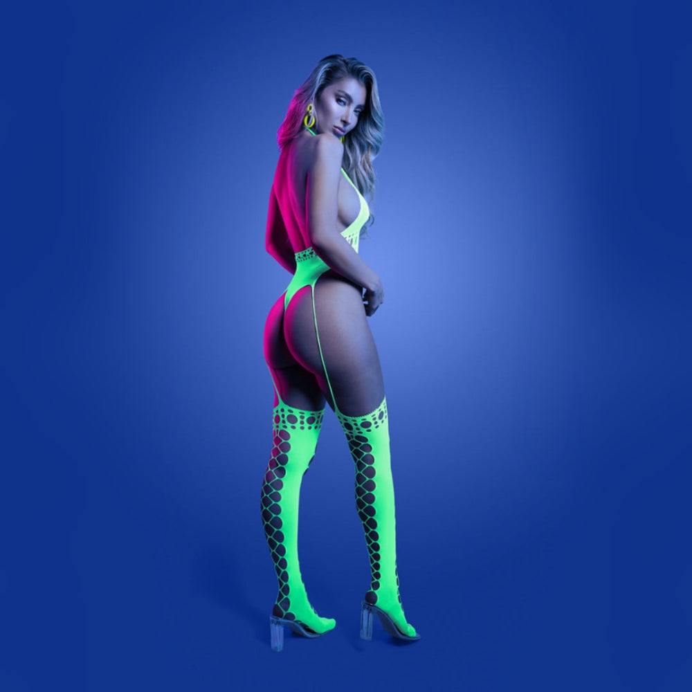 Glow - Paradigm Mock Teddy Bodystocking O/S