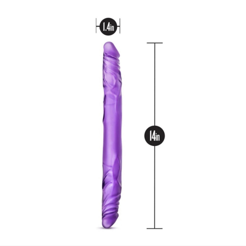 B Yours 14" Double Dildo Purple