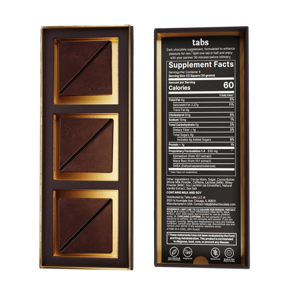 Tabs Sex Chocolates 6 Servings - Original Dark Chocolate