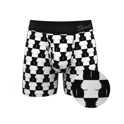 Shinesty The Chest Mate Checkered Boxer Briefs