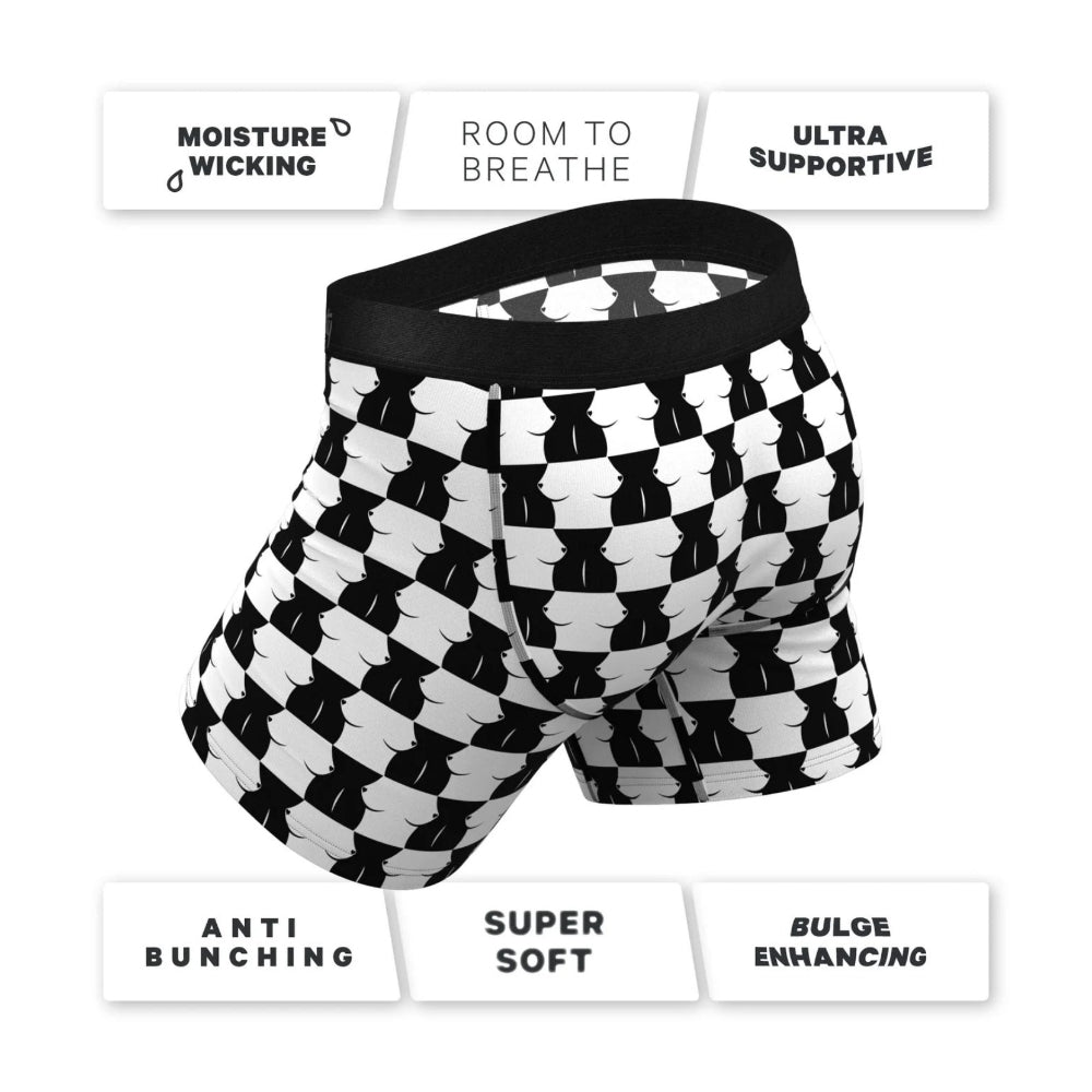 Shinesty The Chest Mate Checkered Boxer Briefs
