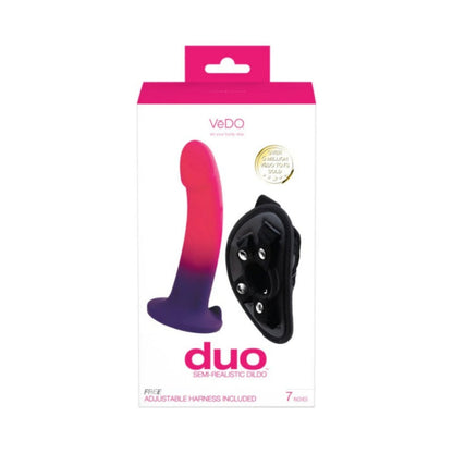 VeDO Duo Silicone Dildo Strap-on Kit - Pink/Purple
