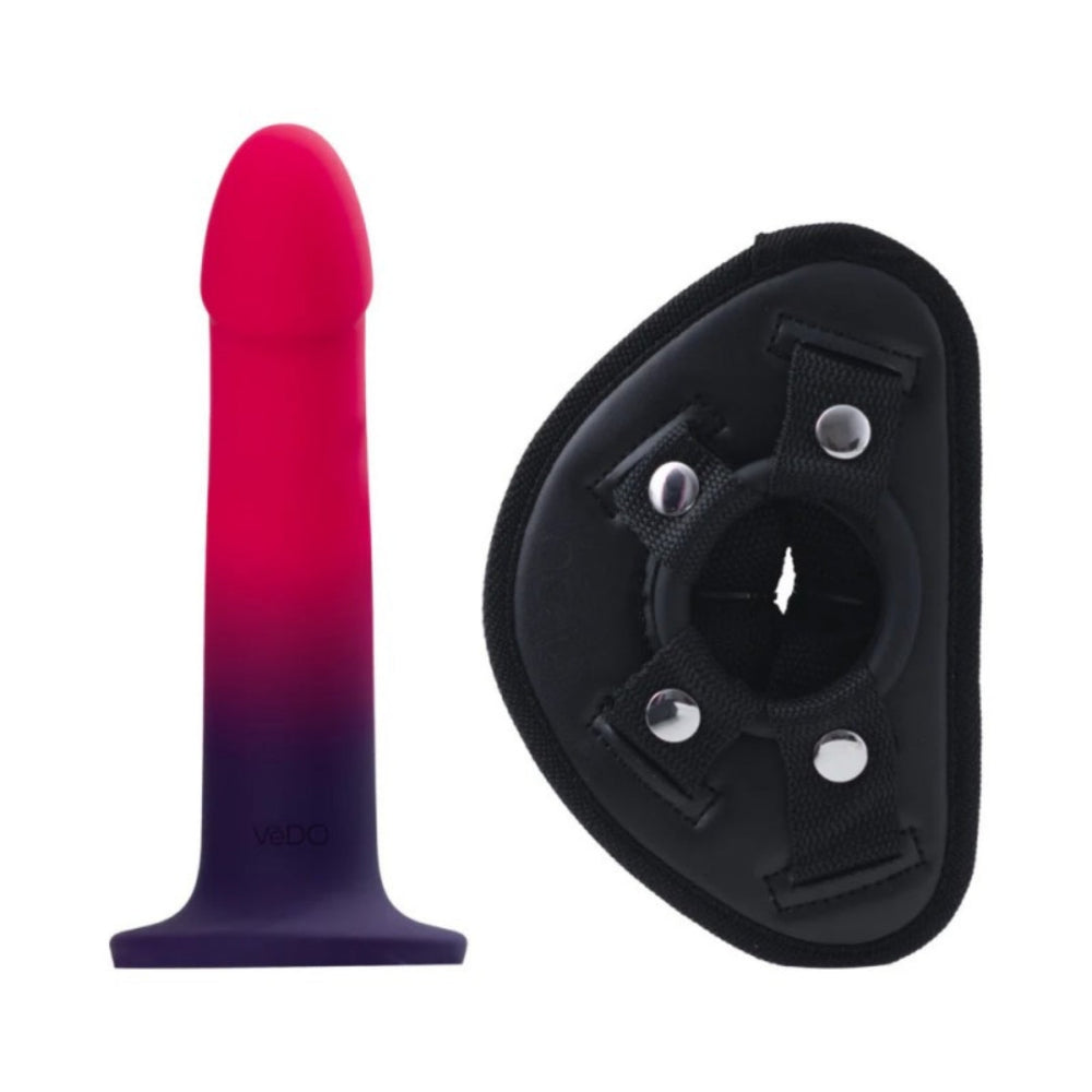VeDO Duo Silicone Dildo Strap-on Kit - Pink/Purple