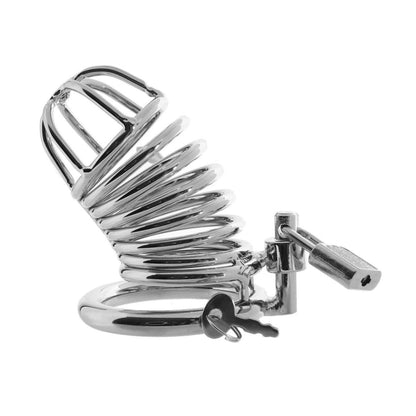Blue Line Deluxe Chastity Cage Silver
