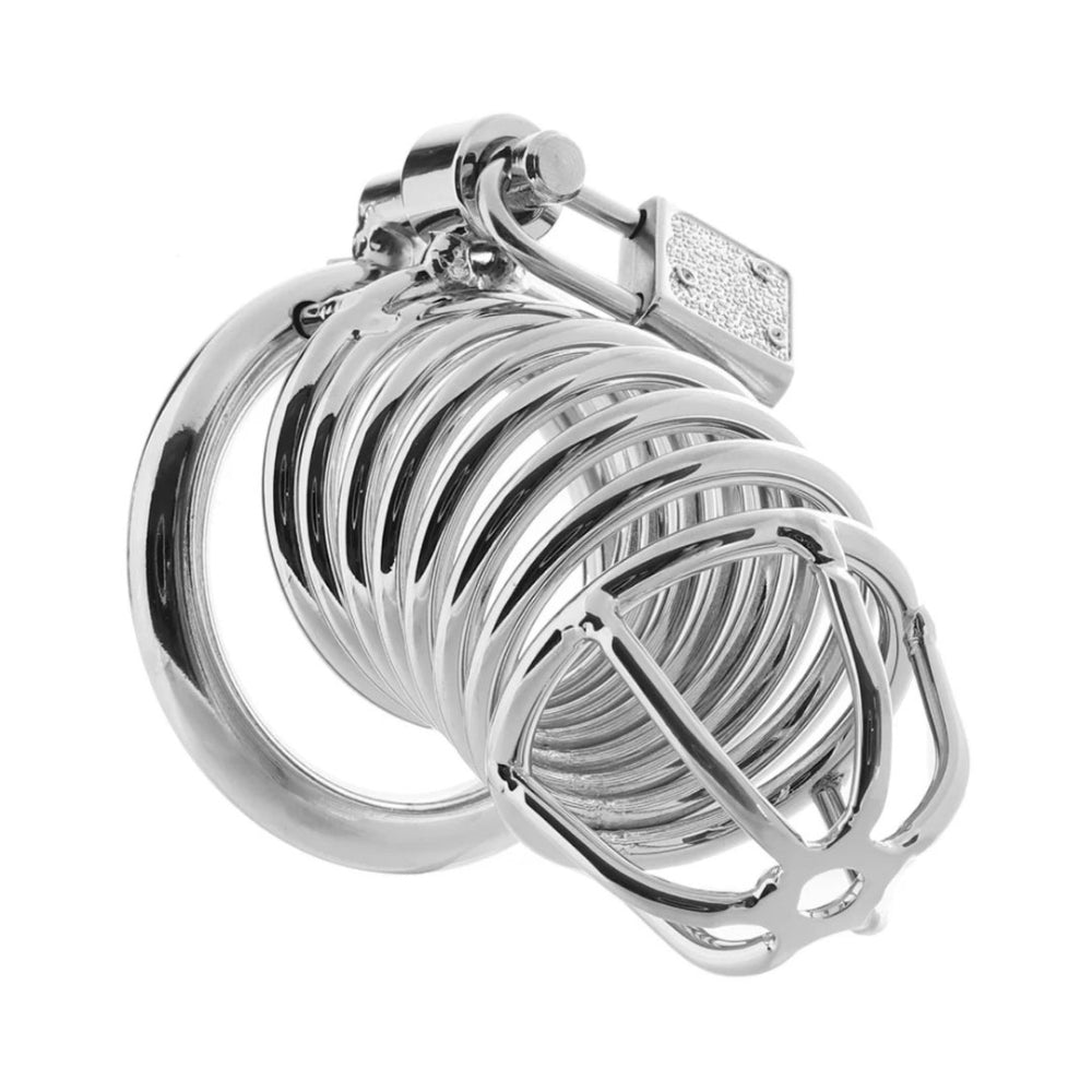 Blue Line Deluxe Chastity Cage Silver