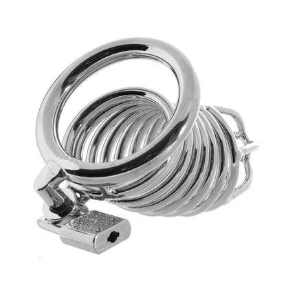 Blue Line Deluxe Chastity Cage Silver