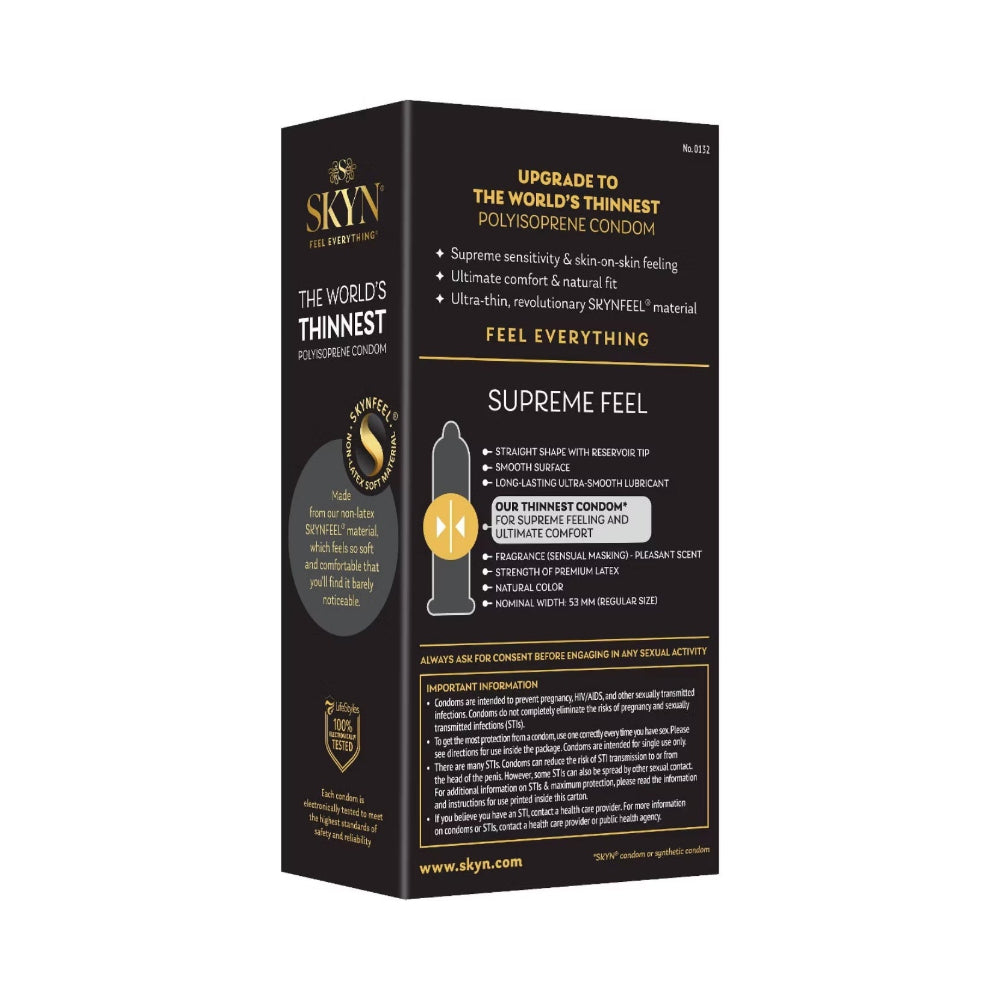 Lifestyles Skyn Supreme Feel Ultra Thin Non Latex Condoms 10pk