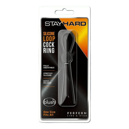 Stay Hard Adjustable Lasso Silicone Loop Cock Ring Black