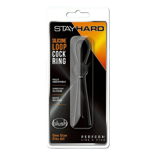 Stay Hard Adjustable Lasso Silicone Loop Cock Ring Black