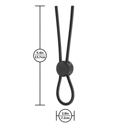 Stay Hard Adjustable Lasso Silicone Loop Cock Ring Black