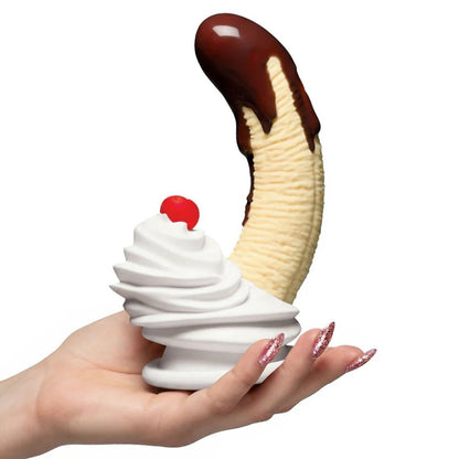 Simply Sweet Chocolate Dipped Banana Split Silicone Dildo