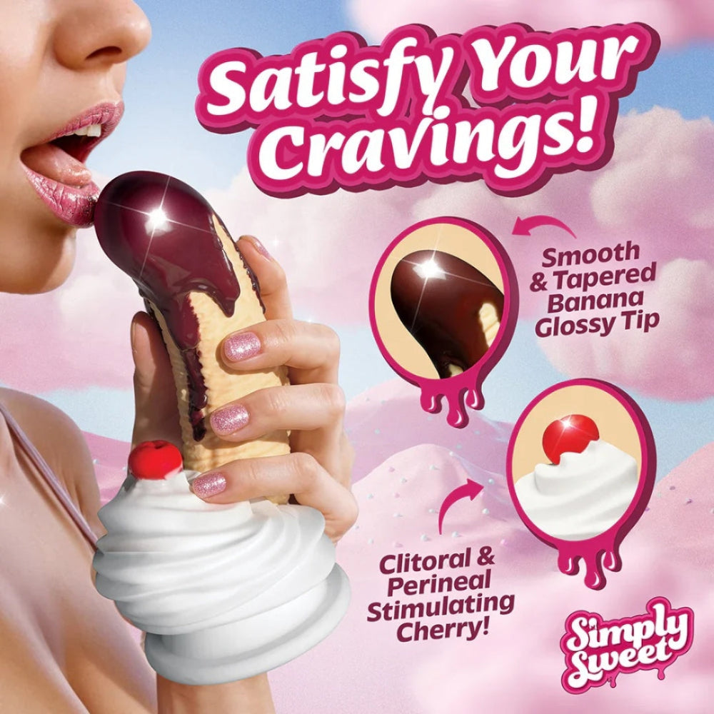 Simply Sweet Chocolate Dipped Banana Split Silicone Dildo