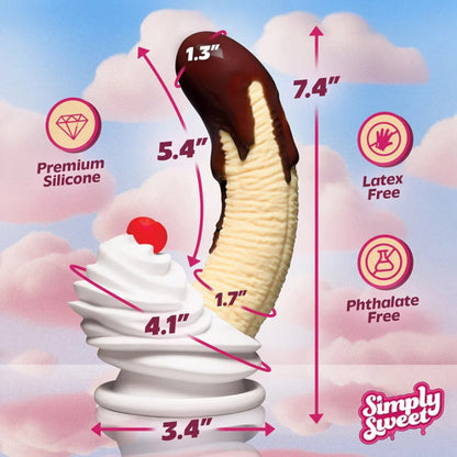 Simply Sweet Chocolate Dipped Banana Split Silicone Dildo