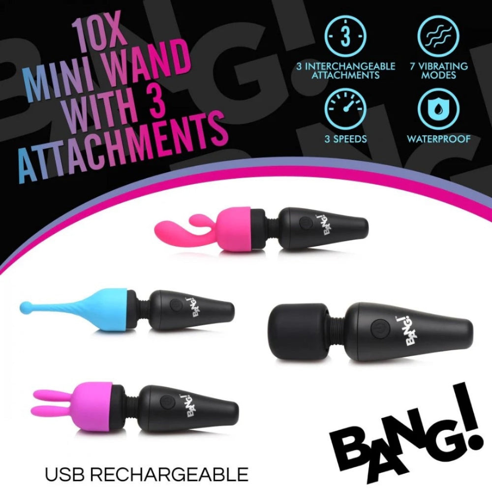 Bang Mini Wand Vibrator Kit Rechargeable