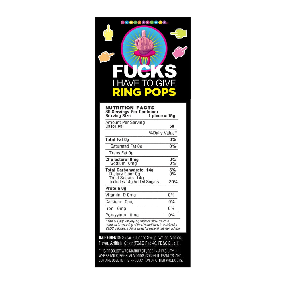 Fucks I Have To Give Middle Finger Ring Pop - Single