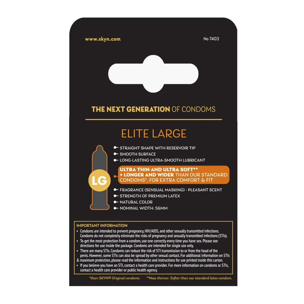 LifeStyles Skyn Elite Large Non Latex Condoms 3 Pack