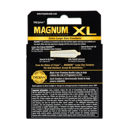 Trojan Magnum XL Extra Large Condoms 3 Pack