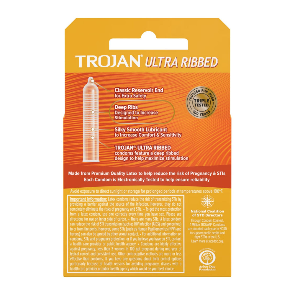 Trojan Ultra Ribbed Condoms 3 Pack