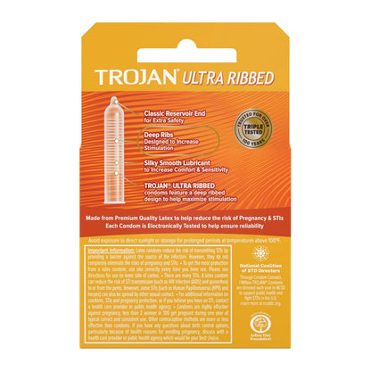Trojan Ultra Ribbed Condoms 3 Pack