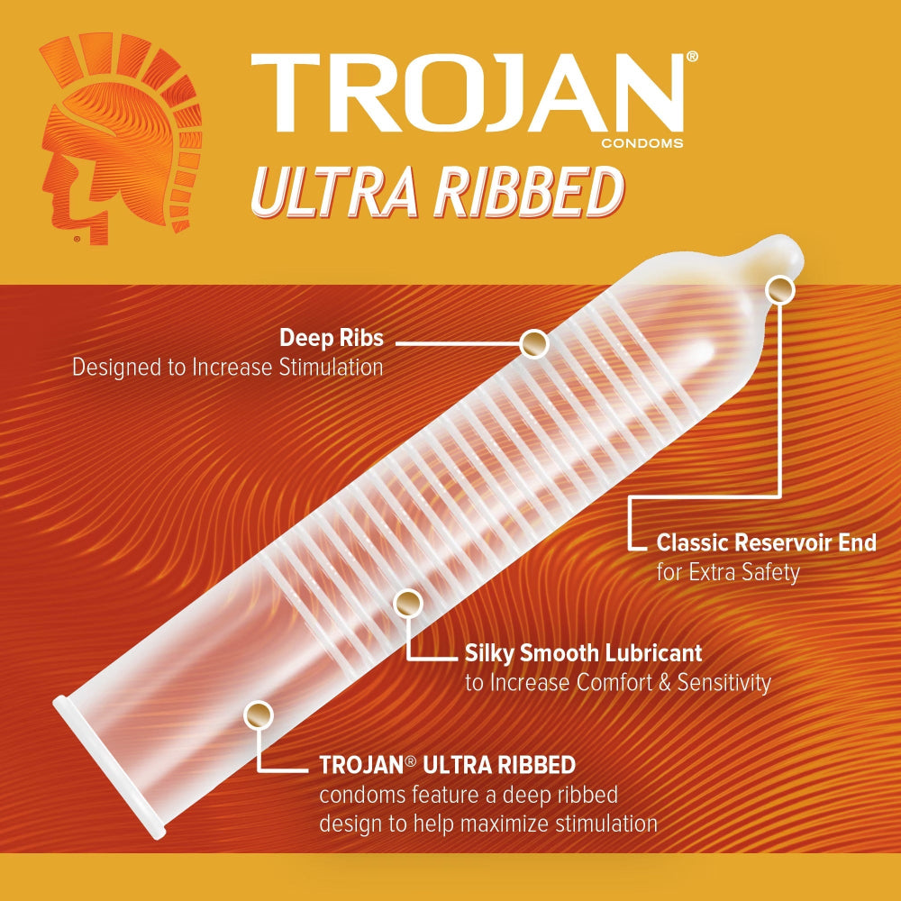 Trojan Ultra Ribbed Condoms 3 Pack